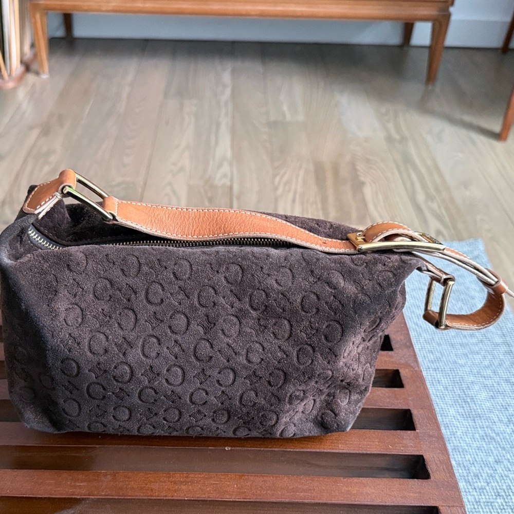 1999-2000’s Celine Macadam brown suede and natural vache trim